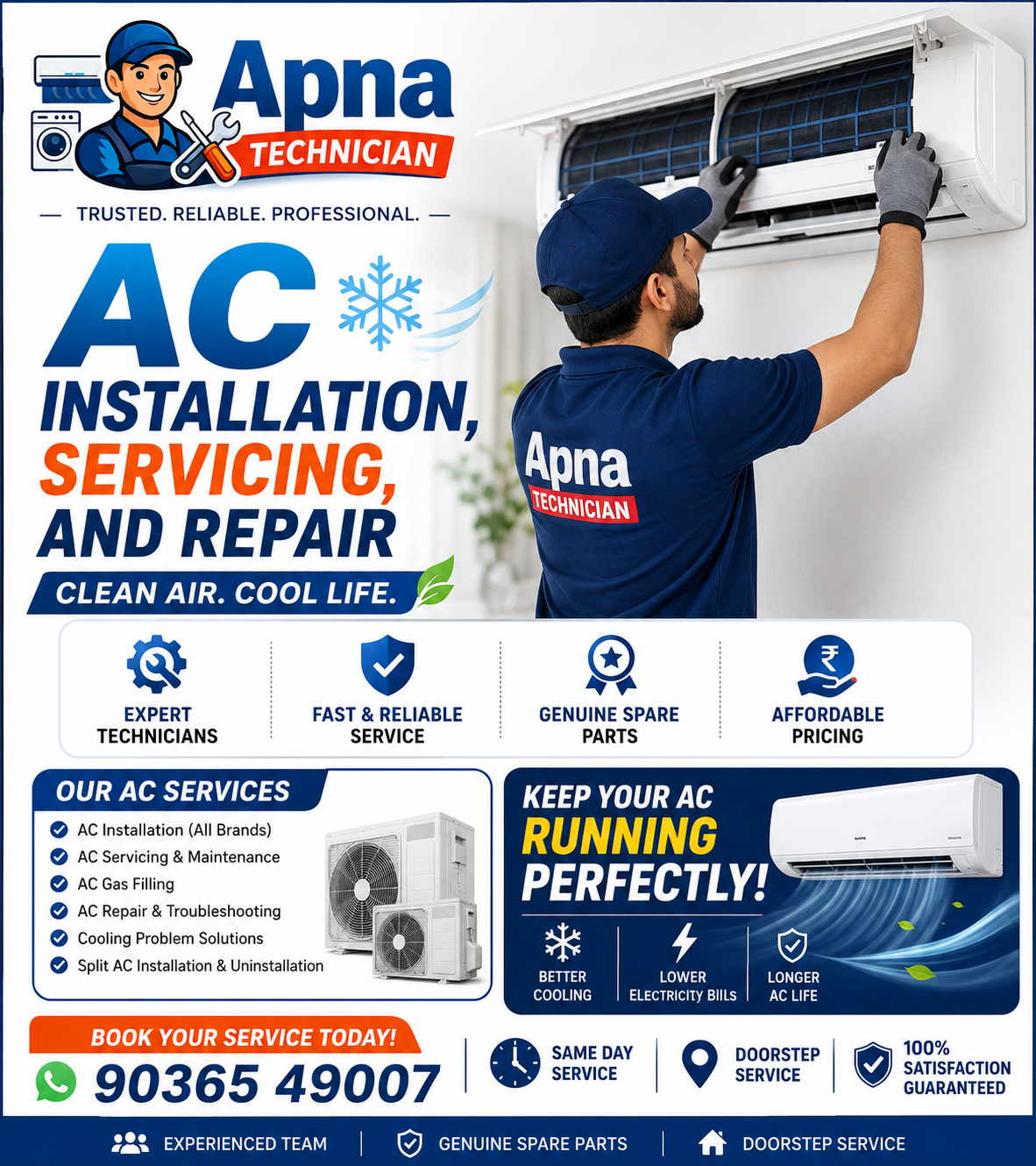 AC installation, servicing, and repair
