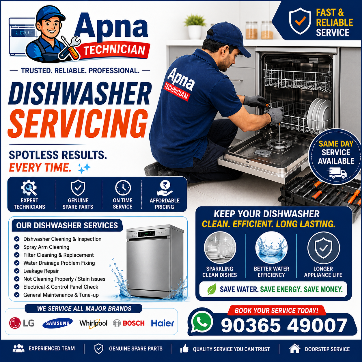Dishwasher servicing
