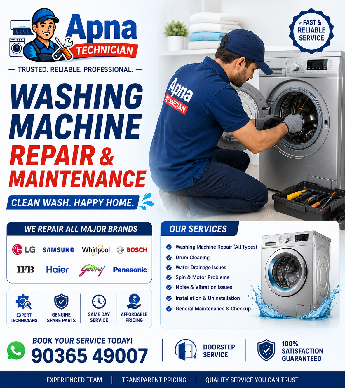 Washing machine repair and maintenance